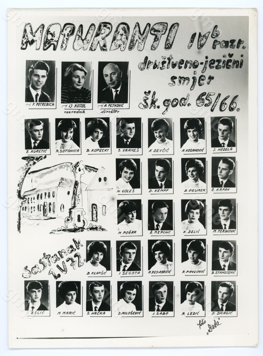 Maturanti požeške Gimnazije društveno-jezični smjer, generacija 1965/66